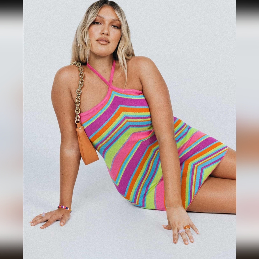 Princess Polly Daphne knit mini halter dress